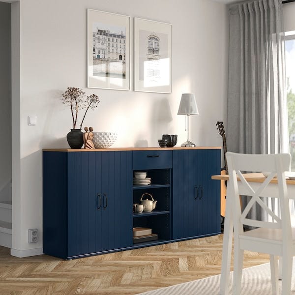 Ikea SKRUVBY - Storage combination, black-blue, 190x90 cm