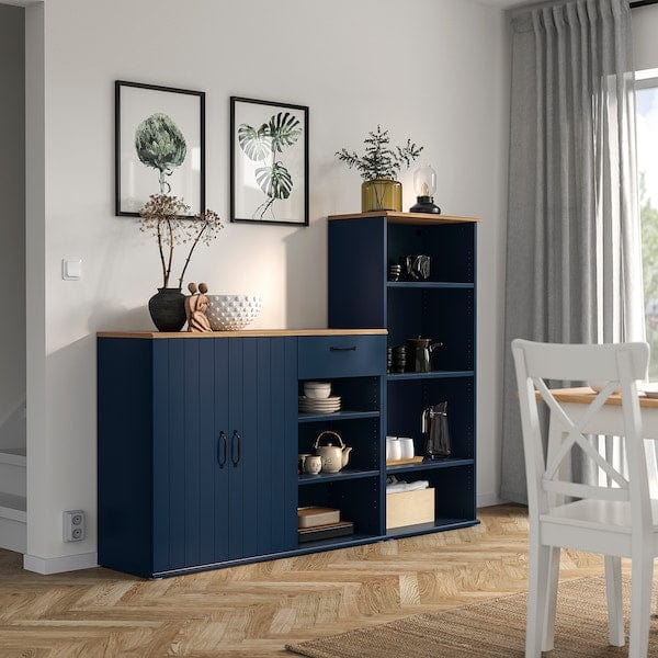 Ikea SKRUVBY - Storage combination, black-blue, 180x140 cm