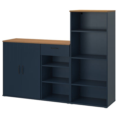 SKRUVBY - Combinazione di mobili, blu-nero,180x140 cm