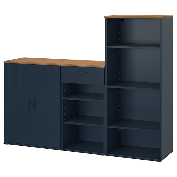 SKRUVBY - Storage combination, black-blue, 180x140 cm