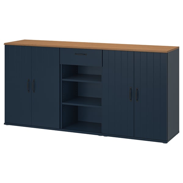 SKRUVBY storage combination, black-blue, 190x90 cm