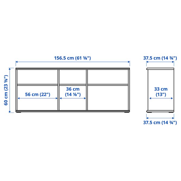 SKRUVBY - TV storage combination, white, 226x38x90 cm