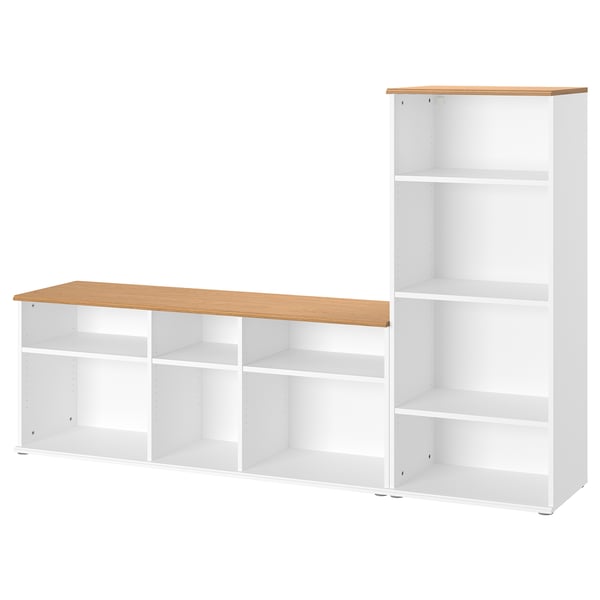 SKRUVBY - SKRUVBY TV storage combination, white, 216x38x140 cm