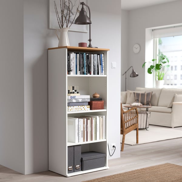 SKRUVBY bookcase, white, 60x140 cm