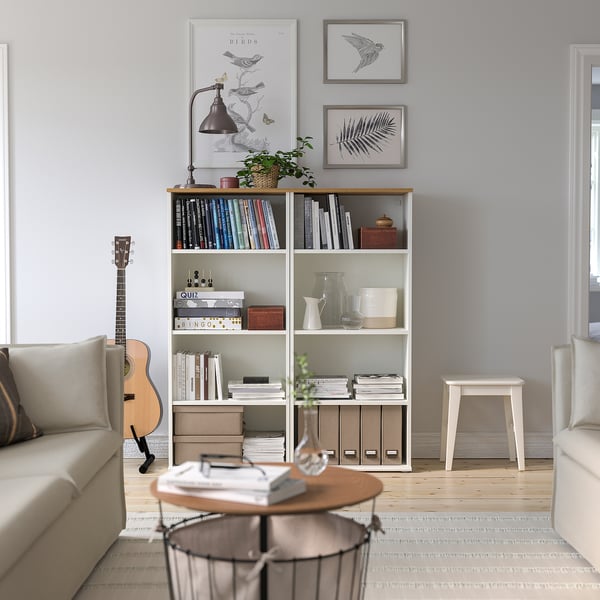 SKRUVBY bookcase, white, 60x140 cm