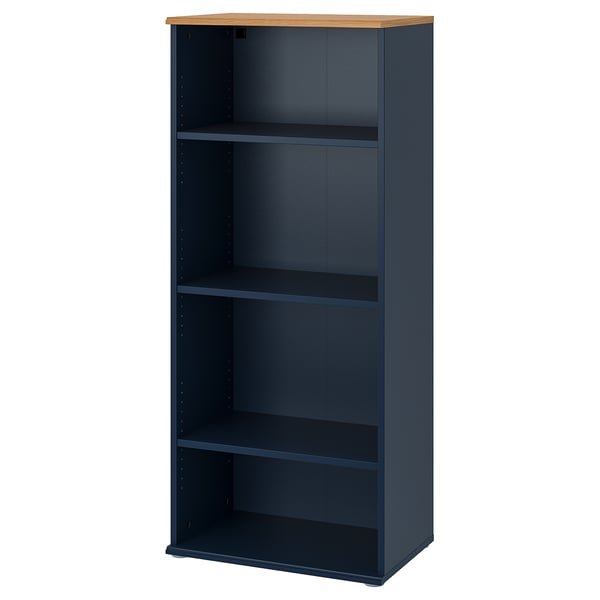 SKRUVBY bookcase, black-blue, 60x140 cm