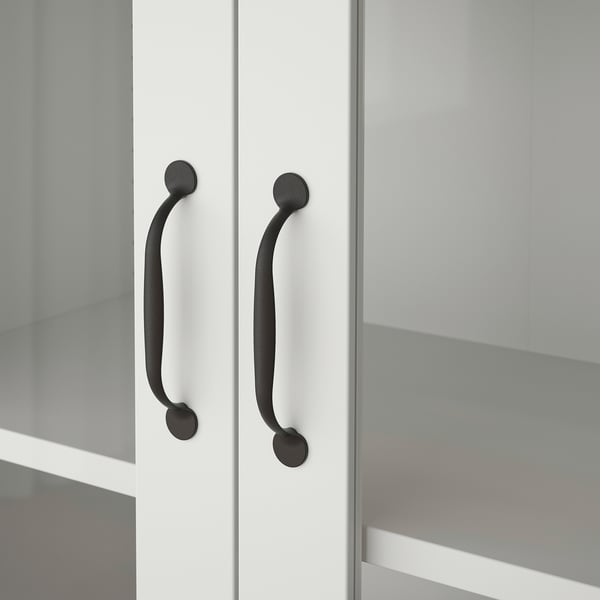 SKRUVBY cabinet with glass doors, white, 70x90 cm