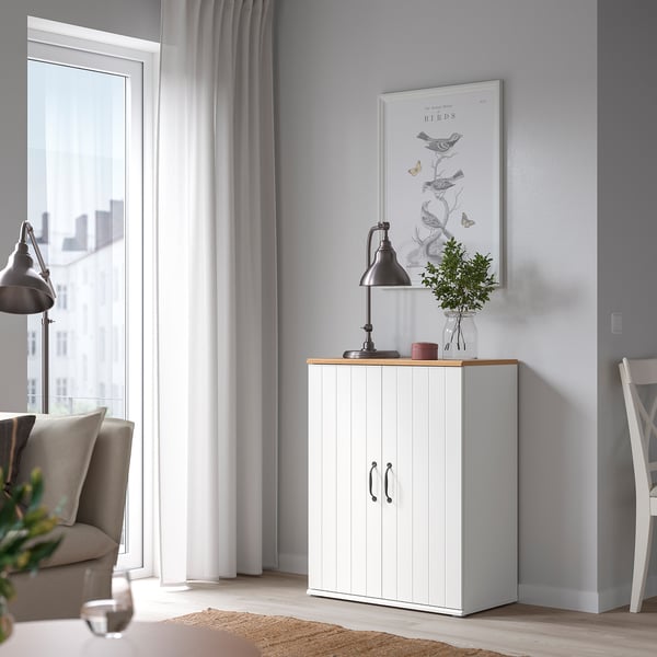 SKRUVBY cabinet with doors, white, 70x90 cm