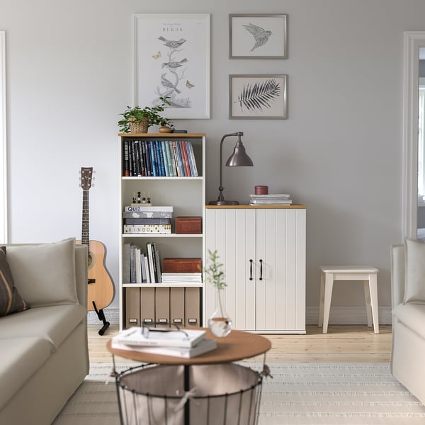 SKRUVBY - SKRUVBY Cabinet with doors, white, 70x90 cm