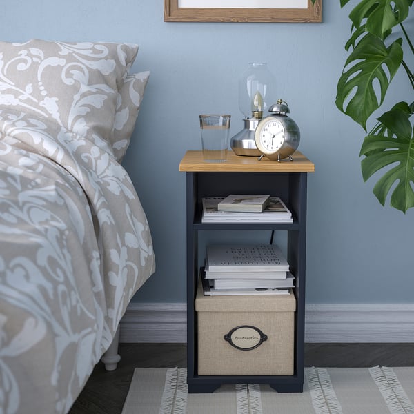 SKRUVBY side table, black-blue, 40x32 cm