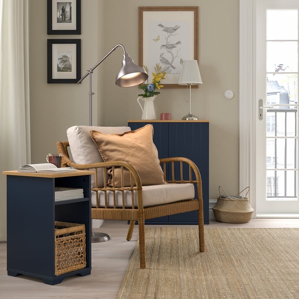 SKRUVBY side table, black-blue, 40x32 cm