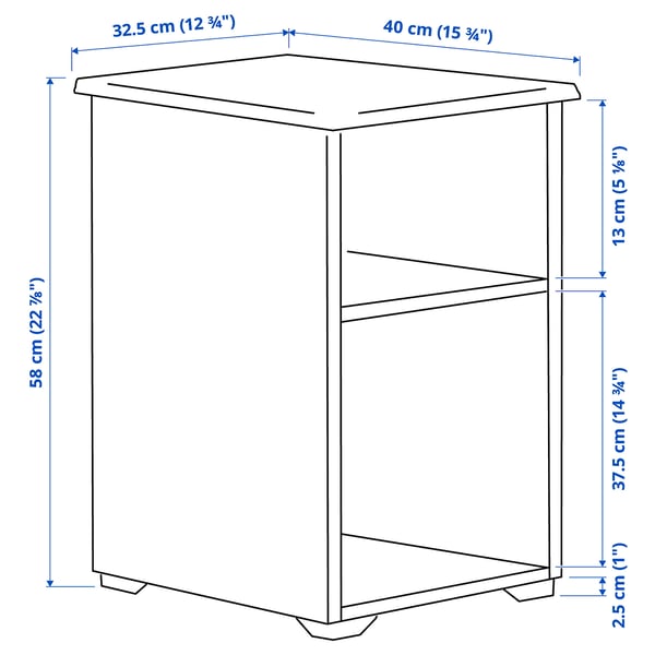 SKRUVBY side table, black-blue, 40x32 cm