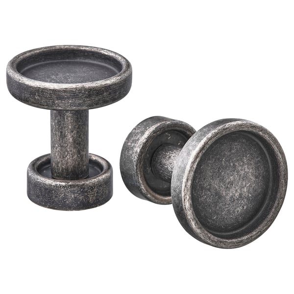 SKRUVSHULT knob, anthracite, 5 mm, 2 pack