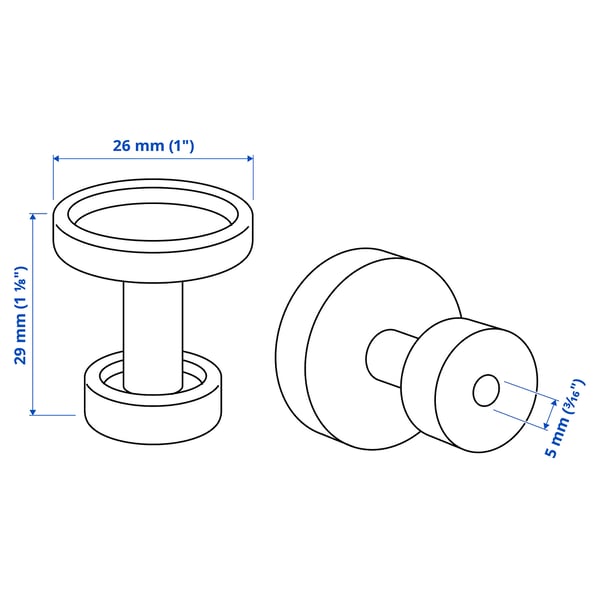 SKRUVSHULT knob, anthracite, 26 mm, 2 pack