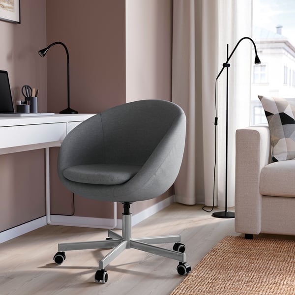 SKRUVSTA swivel chair, Vissle grey, 69 cm