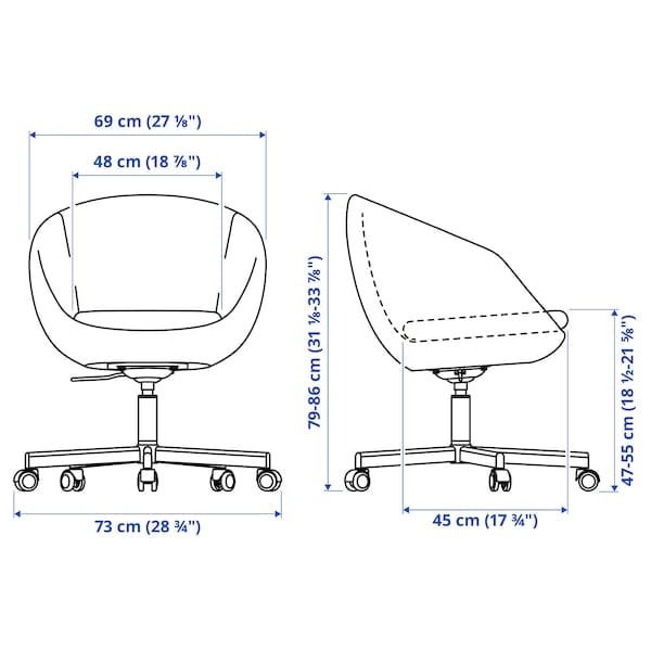 Ikea SKRUVSTA Swivel Chair - Grey Vissle ,