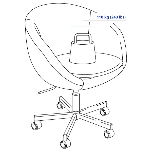 SKRUVSTA swivel chair, Vissle grey, 69 cm