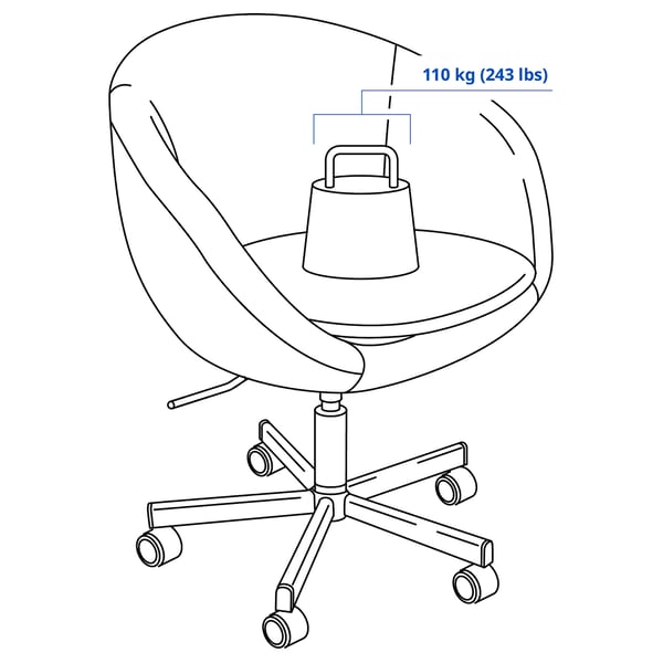 SKRUVSTA swivel chair, Vissle grey, 69 cm