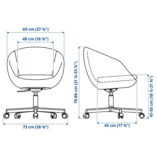 Ikea SKRUVSTA Swivel Chair - White Ysane ,