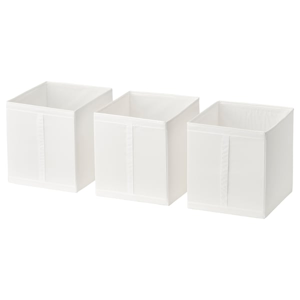 SKUBB box, white, 31x34x33 cm, 3 pack