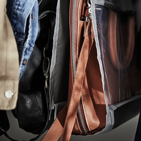 SKUBB hanging handbag organiser, dark grey, 39x93 cm