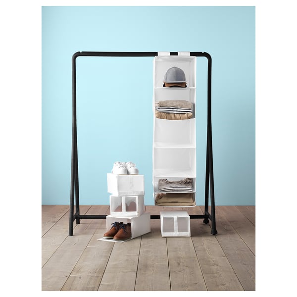 SKUBB storage with 6 compartments, white, 35x45x125 cm