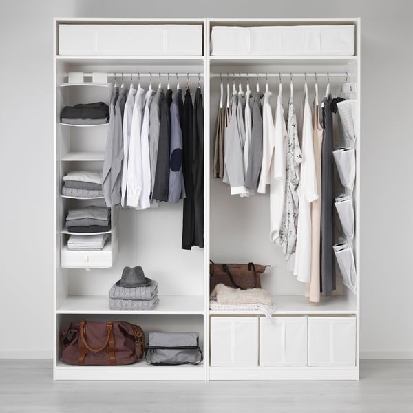SKUBB box with compartments, white, 44x34x11 cm