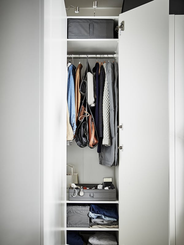 SKUBB box with compartments, dark grey, 44x34x11 cm
