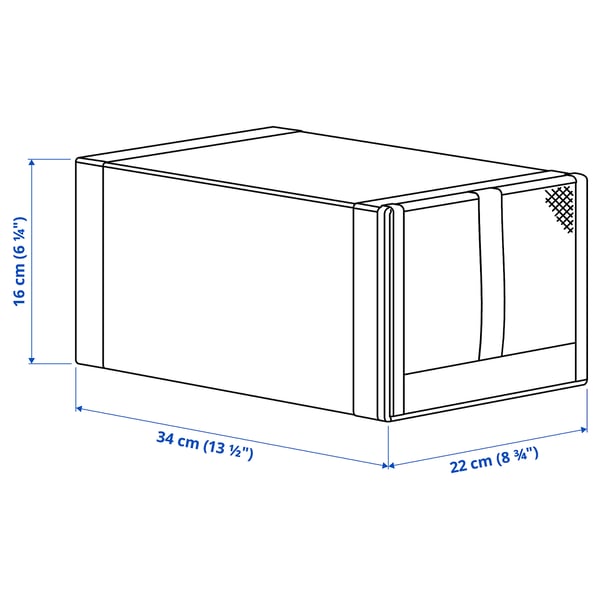 SKUBB shoe box, white, 22x34x16 cm, 4 pack