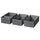 SKUBB box, set of 3, dark grey, 20x38x12 cm
