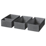 SKUBB box, set of 3, dark grey, 20x38x12 cm