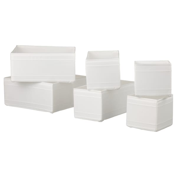 Ikea SKUBB - Box, set of 6, white