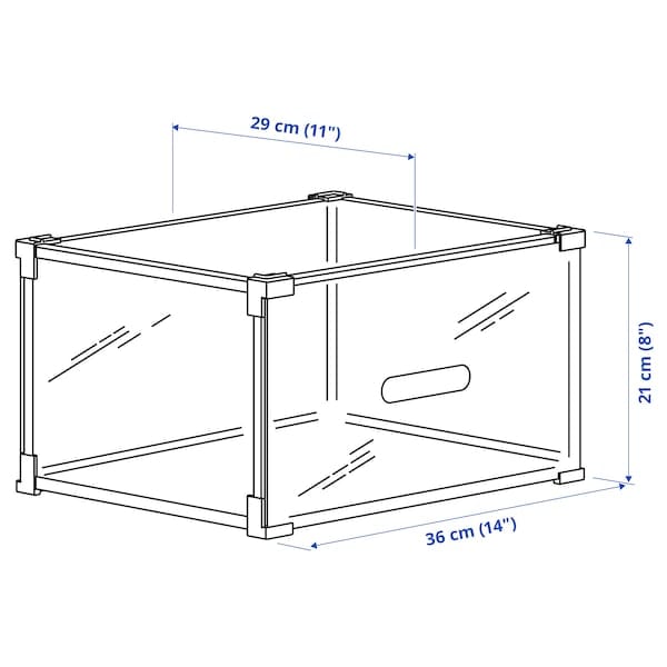 Ikea SKUFFEN - Shoe box, transparent, 36x29x21 cm