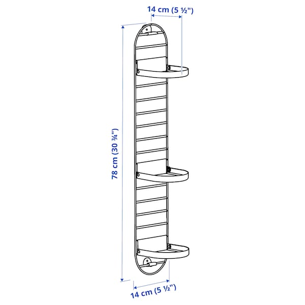 Ikea SKUGGRÖNA - Wall mounted plant stand, black, 78 cm