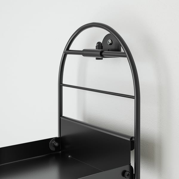 SKUGGRÖNA wall mounted plant stand, black, 54 cm