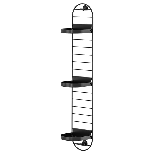 SKUGGRÖNA wall mounted plant stand, black, 78 cm