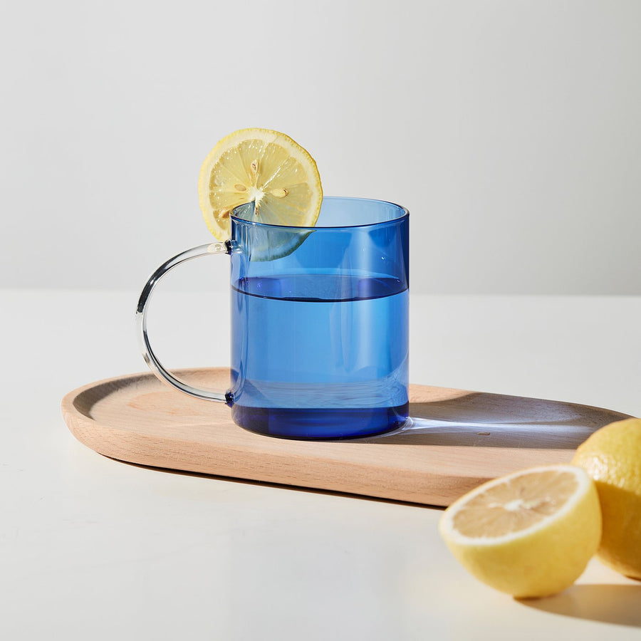 SKUGGSTUBB mug, light blue/glass, 41 cl
