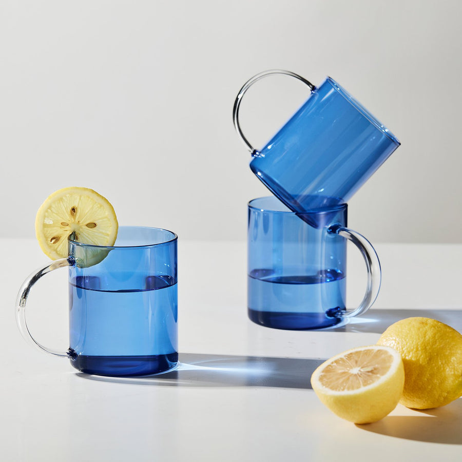 SKUGGSTUBB mug, light blue/glass, 41 cl