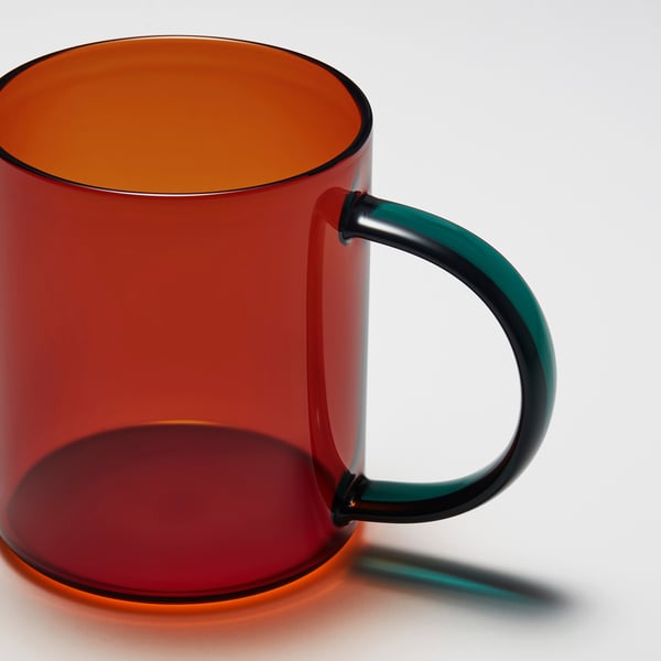 SKUGGSTUBB mug, mixed colours brown/green, 41 cl