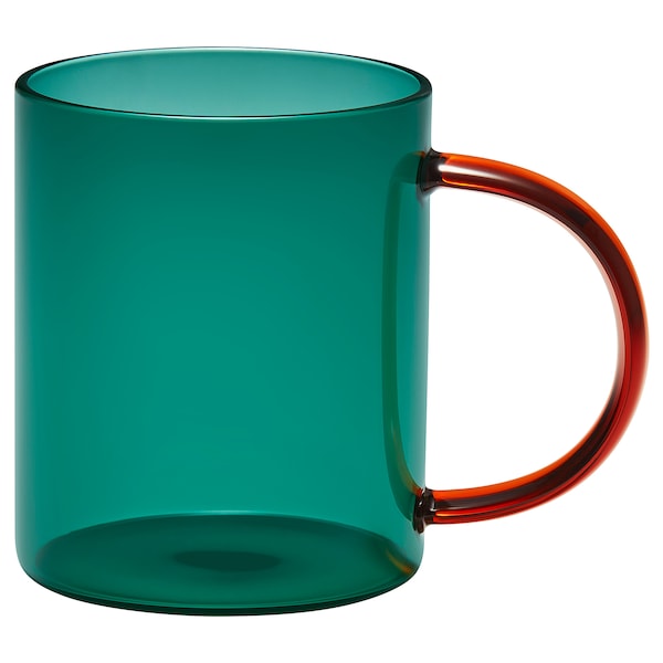 SKUGGSTUBB mug, mixed colours green/brown, 41 cl