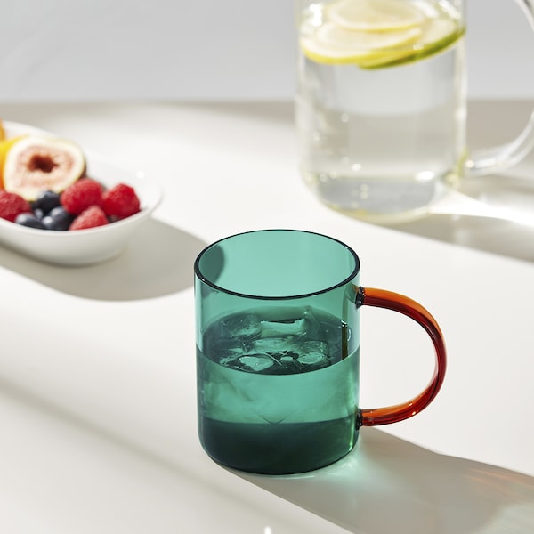 SKUGGSTUBB mug, mixed colours green/brown, 41 cl
