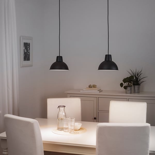 SKURUP pendant lamp, black, 19 cm