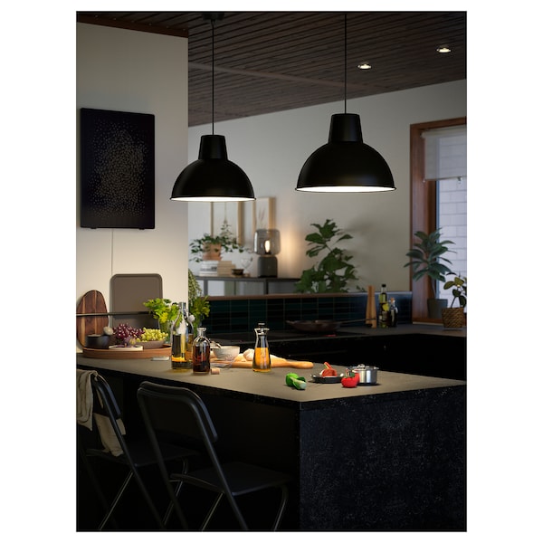 SKURUP - Pendant lamp, black, 38 cm