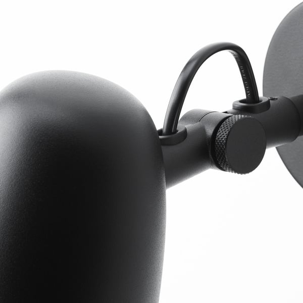 SKURUP wall lamp, wired-in installation, black, 9 cm
