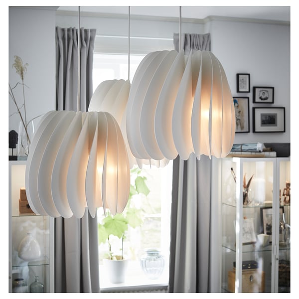 SKYMNINGEN pendant lamp, white, 42 cm