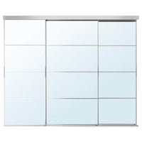 SKYTTA / AULI - Sliding door combination, aluminium/mirror glass, 251x205 cm