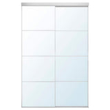 SKYTTA / AULI sliding door combination, aluminium/mirror glass, 152x240 cm