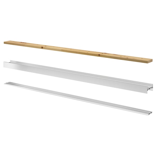 SKYTTA rail for sliding door frame, 3 tracks aluminium-colour, 200.0x12.2 cm