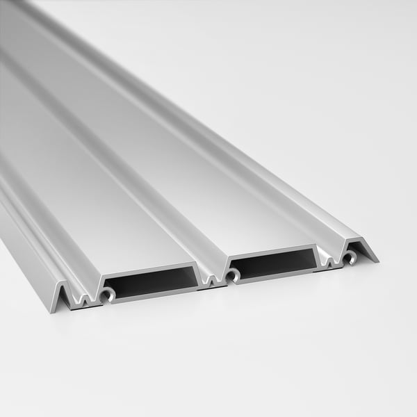 SKYTTA rail for sliding door frame, 3 tracks aluminium-colour, 200.0x12.2 cm