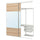 SKYTTA / BOAXEL reach-in wardrobe with sliding door, white Mehamn/Auli/white stained oak effect mirror glass, 202x65x240 cm